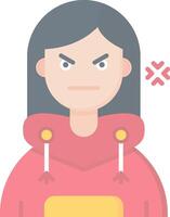 Angry Flat Light Icon vector