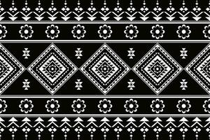 geométrico sin costura étnico modelo negro y blanco color. geométrico étnico modelo lata ser usado en tela diseño para ropa, envase, textil, bordado, alfombra, tribal modelo vector