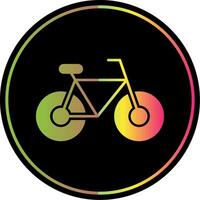 bicicleta glifo debido color icono vector