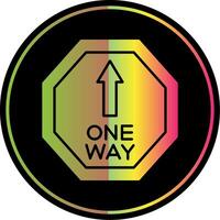 One Way Glyph Due Color Icon vector