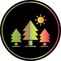 Pine Trees Glyph Due Color Icon vector