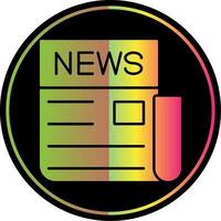 Noticias glifo debido color icono vector