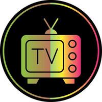 televisión glifo debido color icono vector