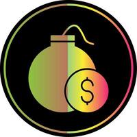 Debt Glyph Due Color Icon vector