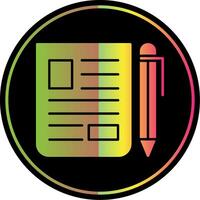 Blog Glyph Due Color Icon vector