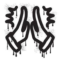 High five graffiti with black spray paint vector