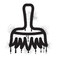 Paint brush graffiti drawn with black spray paint vector