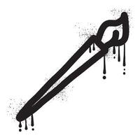 Paint brush graffiti drawn with black spray paint vector