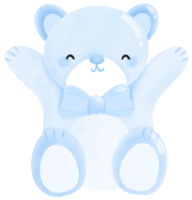 contento azul oso muñeca png