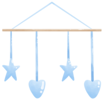 Baby mobile with star and heart png