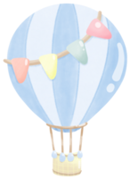 Blue hot air balloon png