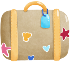 Travel suitcase with sticker png