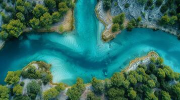 AI generated Top view of beautiful island with sand beach ,aerial drone shot, Generative AI photo