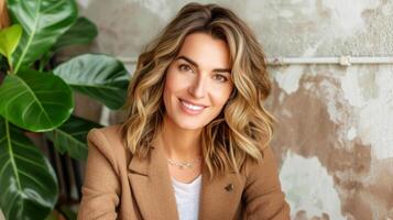 AI generated Close-up, portrait of successful businesswoman posing, Generative AI photo