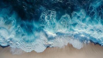 AI generated Close-up, Beautiful sea waves, beach background, Generative AI photo