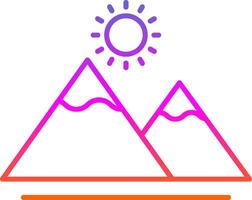 Mountain Line Gradient Icon vector
