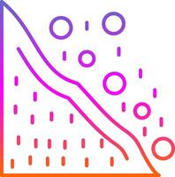 Snowslide Line Gradient Icon vector