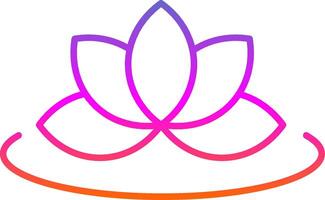 Lotus Line Gradient Icon vector