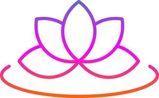 Lotus Line Gradient Icon vector