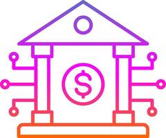 Banking System Line Gradient Icon vector