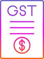 gst línea degradado icono vector