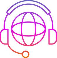 Worldwide Support Line Gradient Icon vector