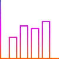 Bar Chart Line Gradient Icon vector