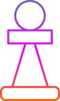 Pawn Line Gradient Icon vector