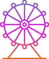 icono de gradiente de línea de rueda de la fortuna vector