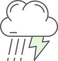 Thunder strom Green Light Fillay Icon vector