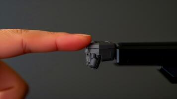 AI generated Robot finger making contact with human finger, Generative AI photo