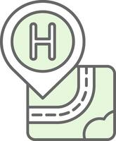 Hospital Green Light Fillay Icon vector