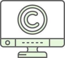 Copyright Green Light Fillay Icon vector