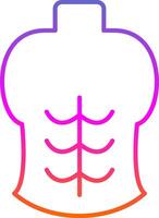 abdominales línea degradado icono vector