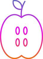 icono de gradiente de línea de manzana vector