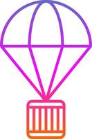 Parachute Line Gradient Icon vector