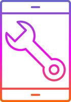 Mobilephone Support Line Gradient Icon vector