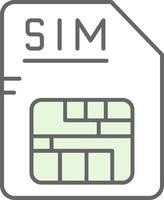 Sim Green Light Fillay Icon vector