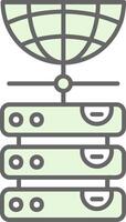 Database Green Light Fillay Icon vector
