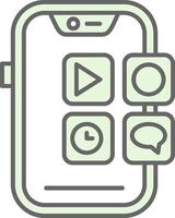 Mobile application Green Light Fillay Icon vector