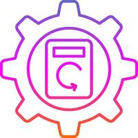 Process Data Line Gradient Icon vector