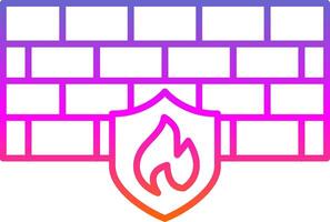 Firewall Line Gradient Icon vector