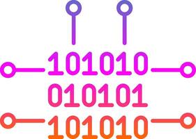 Binary Code Line Gradient Icon vector