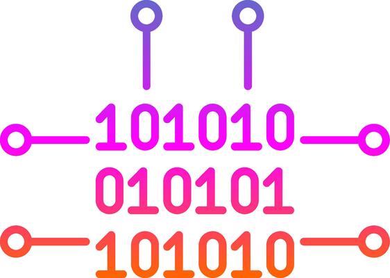 Binary Code Line Gradient Icon