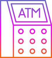 Atm Machine Line Gradient Icon vector