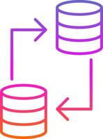 icono de gradiente de línea de transferencia de datos vector