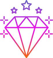 icono de degradado de línea de diamante vector