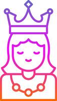 Princess Line Gradient Icon vector
