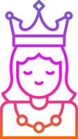 Princess Line Gradient Icon vector