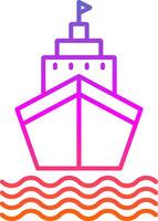 Ship Line Gradient Icon vector